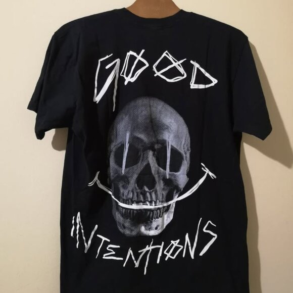 NAV Good Intentions XO Double Sided T-Shirt Script Smiley - Picture 1 of 3